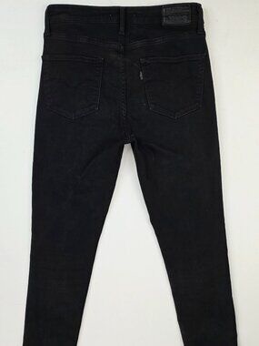 Levi's Premium 721 High Rise Skinny Size 27X28 Womens Black Denim Logo Tag Jeans